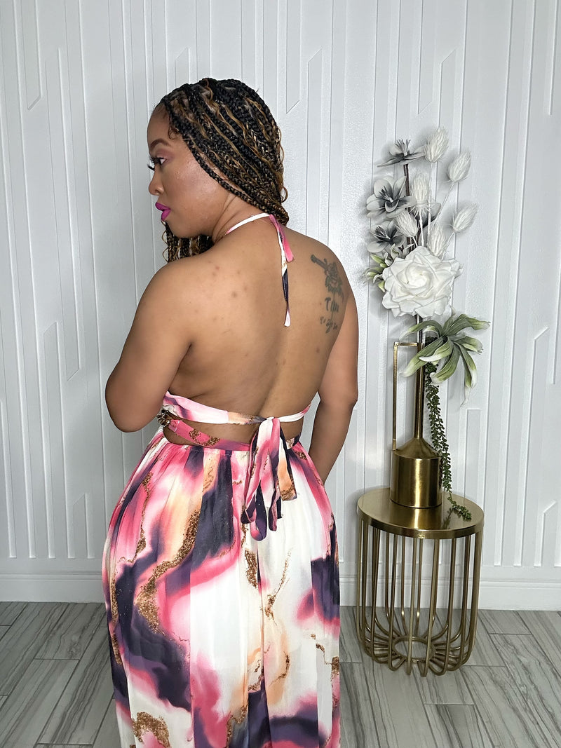 Bora Bora Tied Back Maxi Dress Tangerine