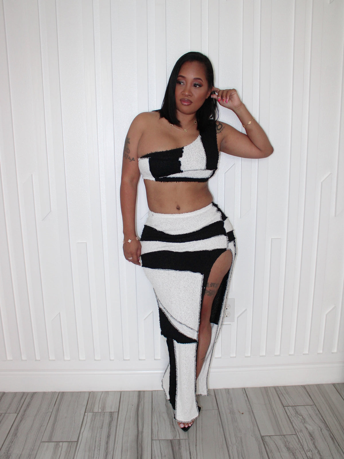 Chic Noir Skirt Set
